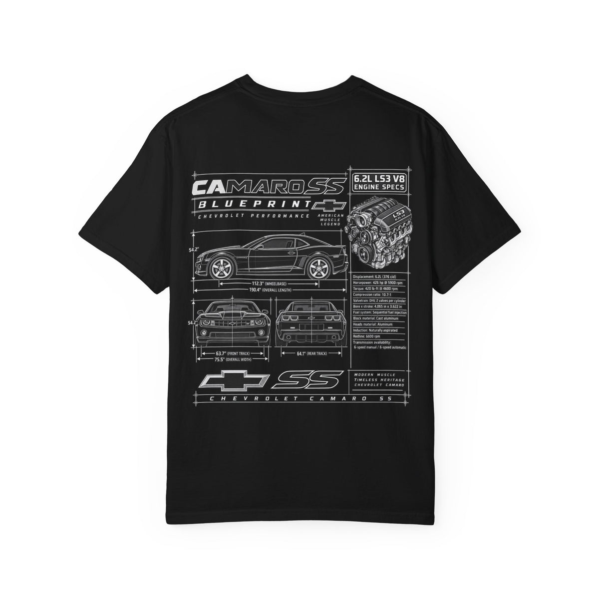 Camaro SS Blueprint Streetwear Tee